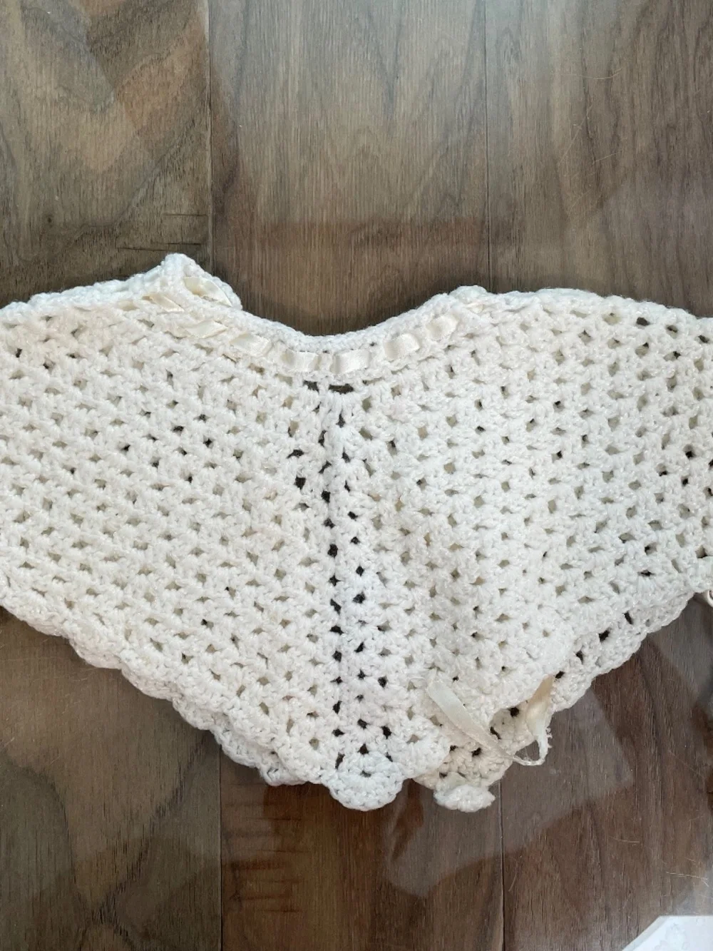 Vintage Hand-Crocheted/Knit Baby Shawl and Bootie Set